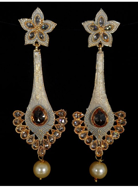 Reverse Ad Earrings With Meenakari Work